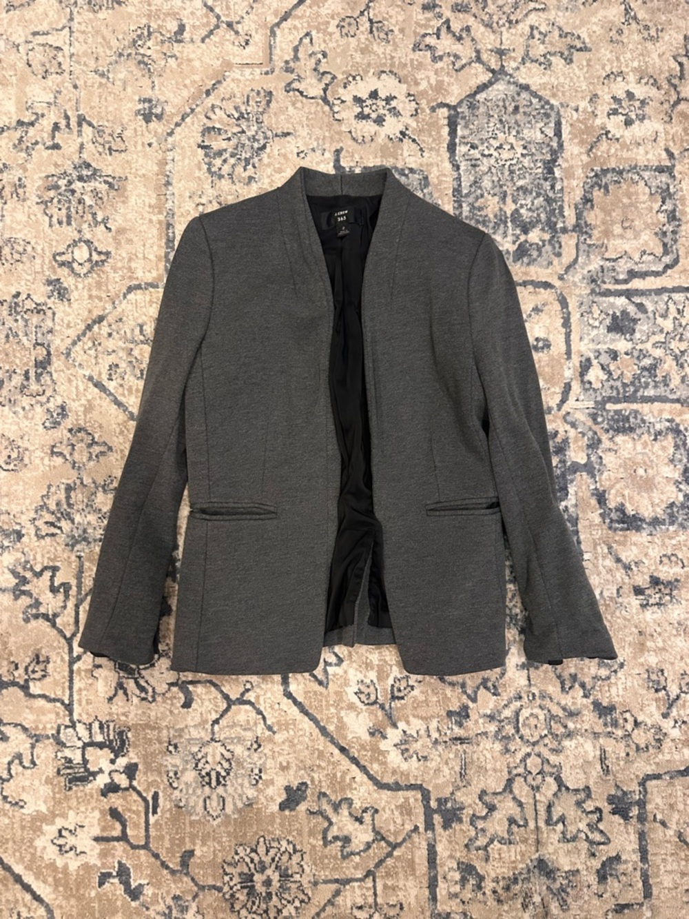 J Crew Women’s Dark Gray Open Front Blazer / Jacket size 2 - Picture 2 of 4